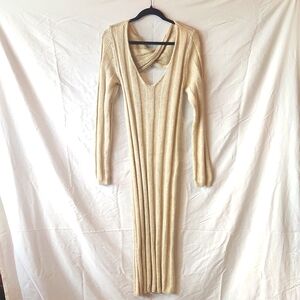 Free People Elegant Cream Sweater Dress